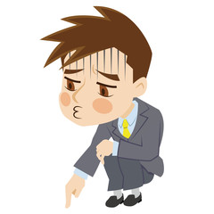 いじけるビジネスマン
