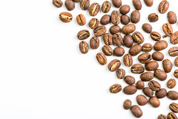 Coffee beans isolated on white