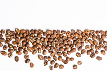 Coffee beans isolated on white