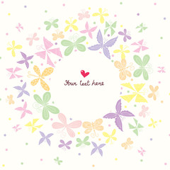 Cute seamless pattern with butterfly.