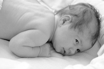 Newborn baby awake