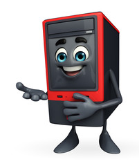 Computer Cabinet Character with holding pose