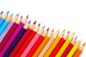 Color pencils isolated on white background