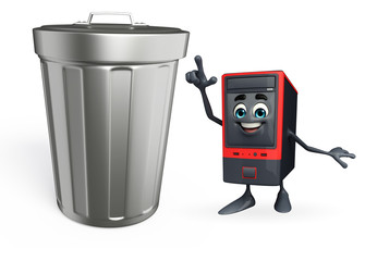 Computer Cabinet Character with dustbin
