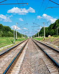 Railway against the blue sky