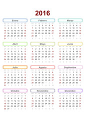 2016 calendar