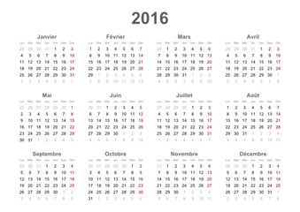 2016 french calendar