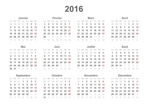 2016 french calendar