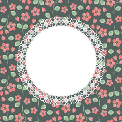 flower pattern with vintage frame