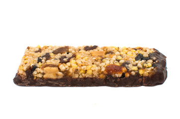 close up of chocolate with puffed rice bar