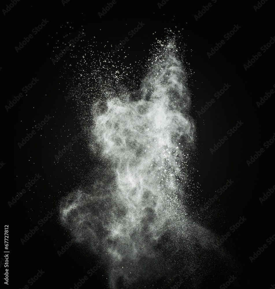 Canvas Prints white powder exploding isolated on black