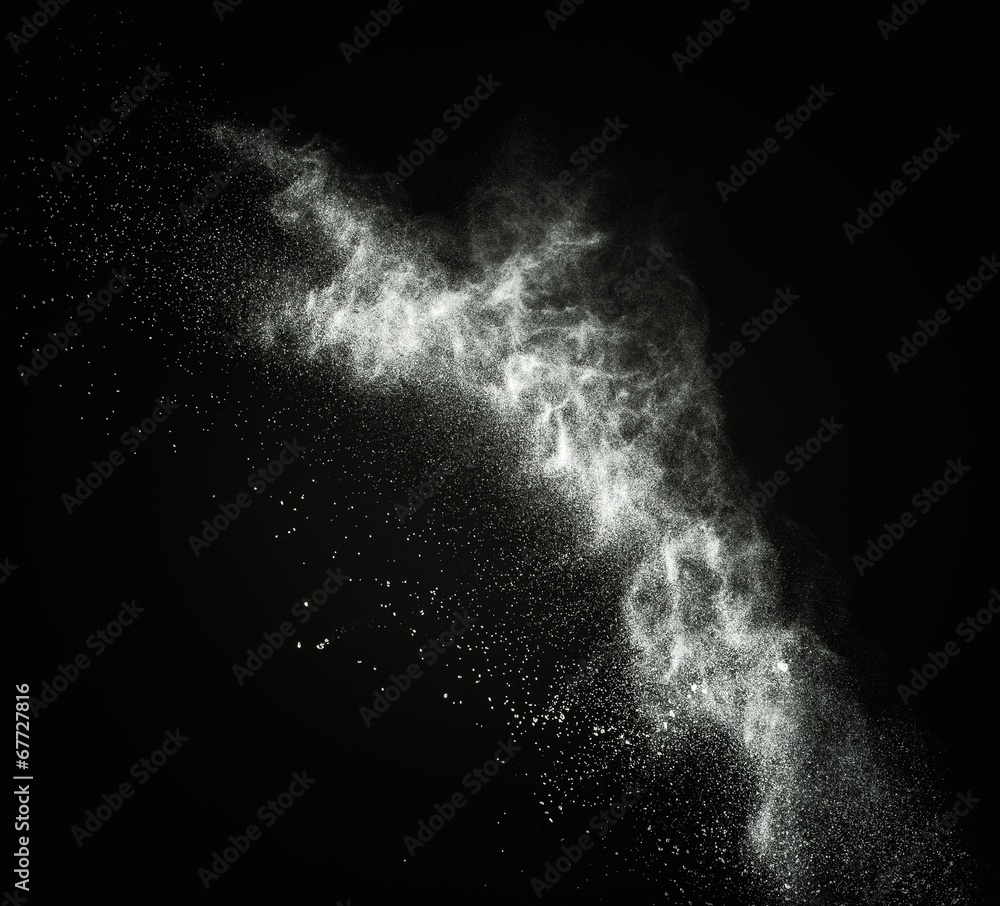 Canvas Prints white powder exploding isolated on black