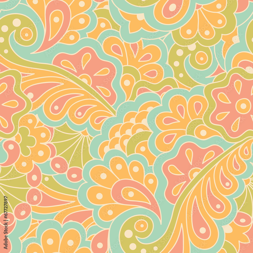 Poster seamless pattern with abstract flowers.