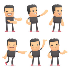 set of bad guy character in different poses