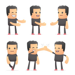 set of bad guy character in different poses