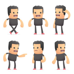 set of bad guy character in different poses