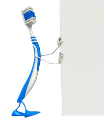 Toothbrush Character with sign