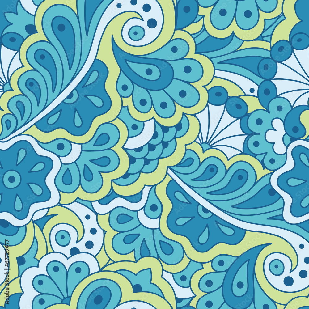 Poster seamless pattern with abstract flowers.