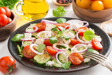 Greek salad with feta cheese