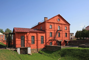 Red watermill building in Orsha