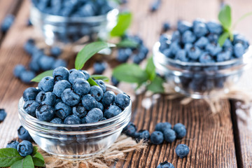 Portion of fresh harvested Blueberries
