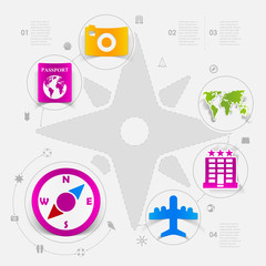 Set of summer tourism icons