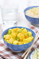 vegetable curry with lime and mint, vertical