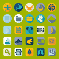 Set of veterinary flat icons