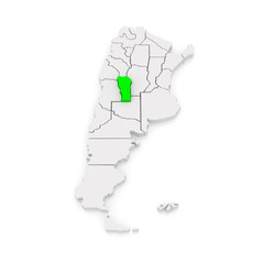 Map of San Luis. Argentina.