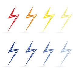 Lightning different colors. Raster