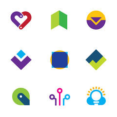 Creative creating success logo set foundation care icon vector