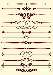 Set of decorative elements for editable and design