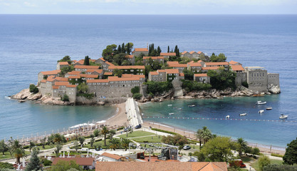 Summer resort landscape, Island of Saint Stephen, Adriatic sea