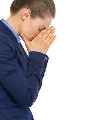 Portrait of concerned business woman