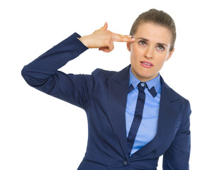 Portrait of stressed business woman