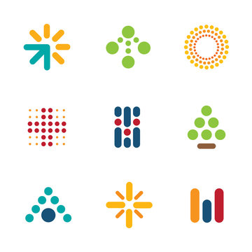 Dot logo set symbol arrow success progress icon help vector