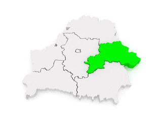Fototapeta na wymiar Map of Mogilev region. Belarus.