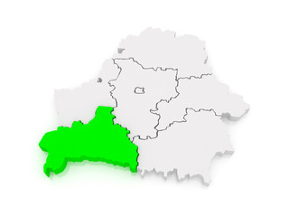 Naklejka premium Map of Brest region. Belarus.