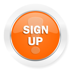 sign up orange computer icon