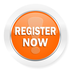 register now orange computer icon