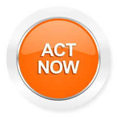 act now orange computer icon