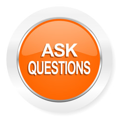 ask questions orange computer icon