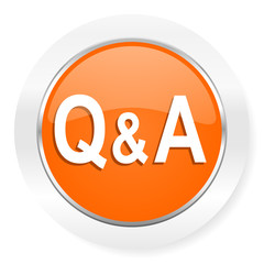 question answer orange computer icon