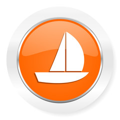 yacht orange computer icon