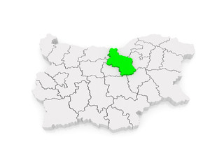 Fototapeta premium Map of Veliko Tarnovo Province. Bulgaria.