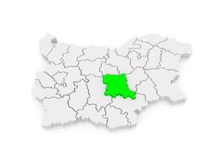Fototapeta premium Map of Stara Zagora region. Bulgaria.