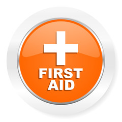 Obraz premium first aid orange computer icon