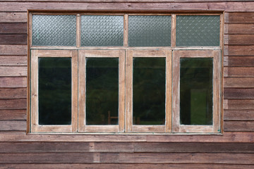 window wooden on wood house