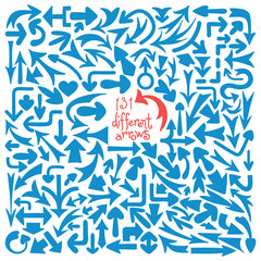 Set 131 different arrows. Design elements.