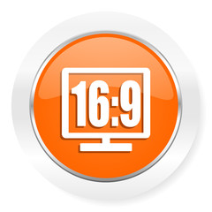 16 9 display orange computer icon